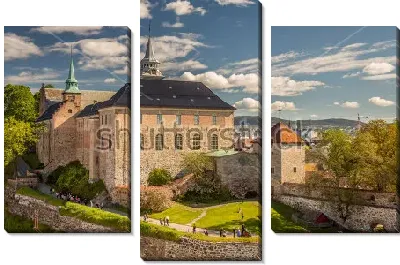 Модульная картина Вид на старинную крепость Акерсхус в центре Осло
