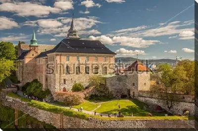 Постер Вид на старинную крепость Акерсхус в центре Осло