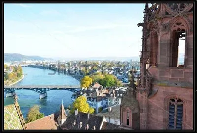 Панорама Базеля из башни готического собора