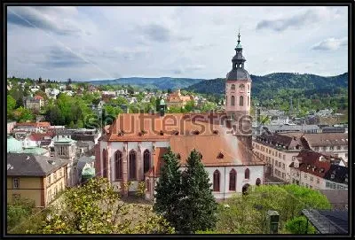 Картина Панорама летнего Баден-Бадена с видом на Кафедральный собор