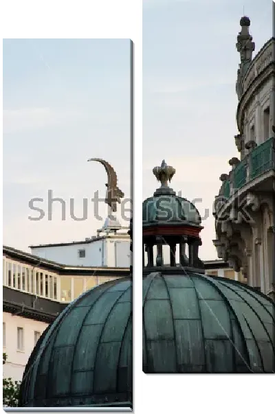 Модульная картина Архитектурный пейзаж со скульптурами в парке Висбадена