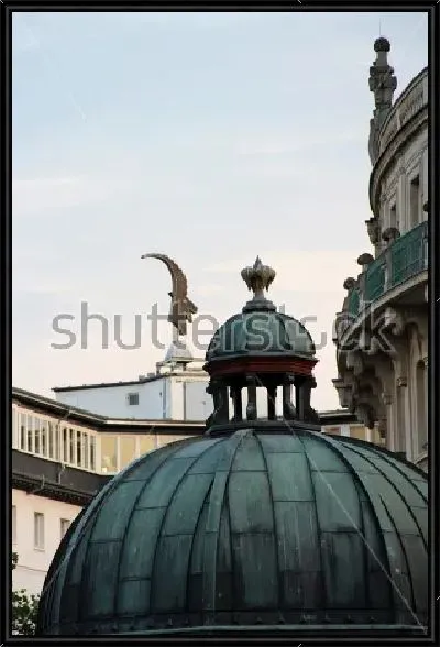 Картина Архитектурный пейзаж со скульптурами в парке Висбадена