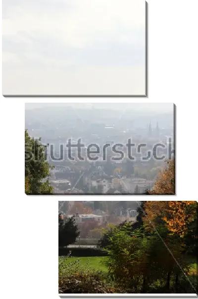 Модульная картина Красивый осенний пейзаж туманного Висбадена