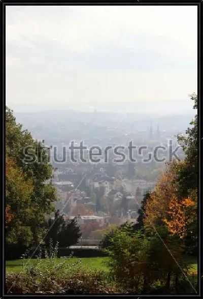 Картина Красивый осенний пейзаж туманного Висбадена
