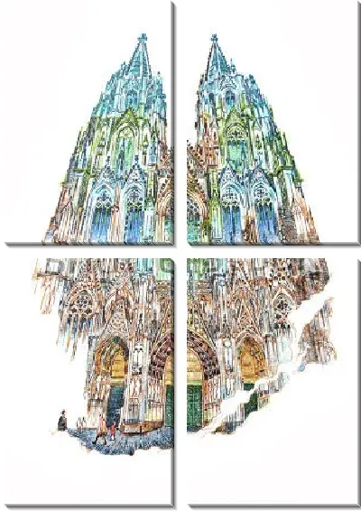 Модульная картина Знаменитый Кёльнский собор в Кёльне