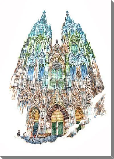 Картина маслом Знаменитый Кёльнский собор в Кёльне