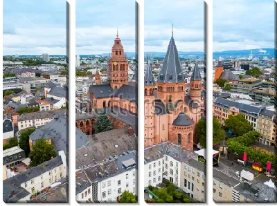 Модульная картина Панорама Майнца с Собором святого Мартина в центре