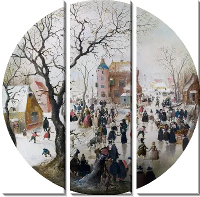 Зимняя сцена с людьми катающимися на коньках (A Winter Scene with Skaters near a Castle)