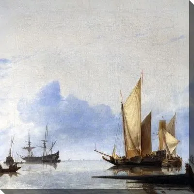 Картина Голландские яхты и другие суда, штиль у берега (A Dutch Yacht and Other Vessels Becalmed near the Shore)