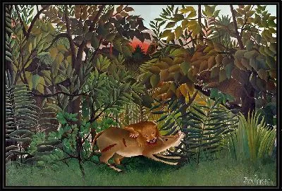 Голодный лев набросился на антилопу