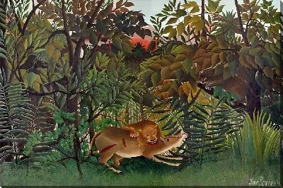 Голодный лев набросился на антилопу