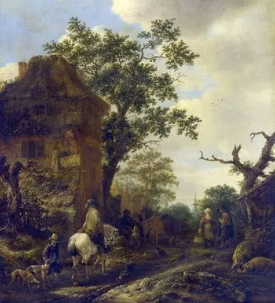 Окрестности деревни, с всадником (The Outskirts of a Village, with a Horseman)