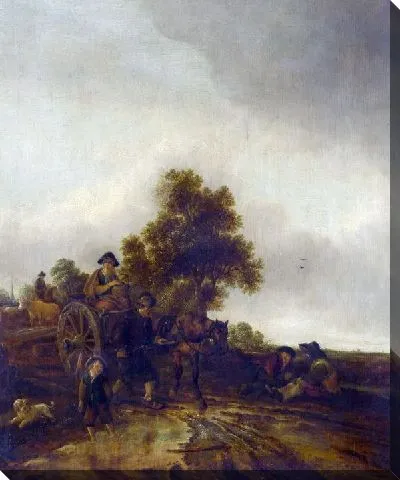 Картина Пейзаж с крестьянами и каретой (A Landscape with Peasants and a Cart)