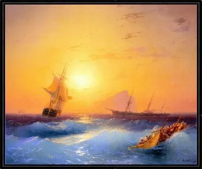 Картина Американская доставка от Гибралтара (American Shipping off the Rock of Gibraltar)