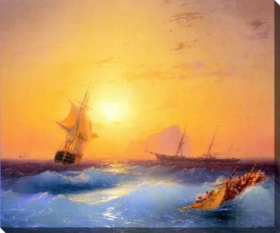 Картина Американская доставка от Гибралтара (American Shipping off the Rock of Gibraltar)