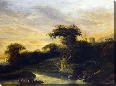 Картина Пейзаж с рекой у подножия холма (A Landscape with a River at the Foot of a Hill)