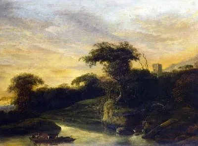 Картина Пейзаж с рекой у подножия холма (A Landscape with a River at the Foot of a Hill)