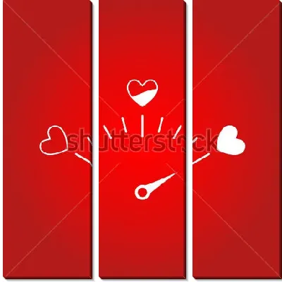 Модульная картина Забавный спидометр любви - стрелка показывает полную любовь