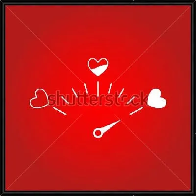 Картина Забавный спидометр любви - стрелка показывает полную любовь