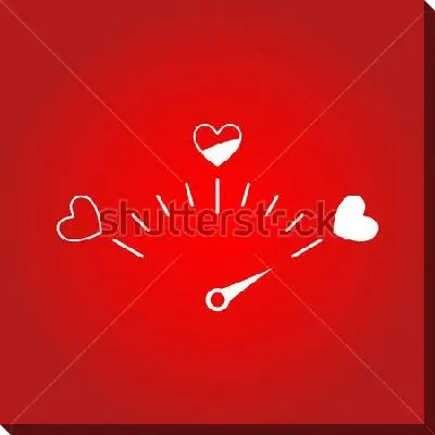 Постер Забавный спидометр любви - стрелка показывает полную любовь