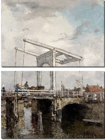 Картина Подъемный мост в голландском городе  (A Drawbridge in a Dutch Town)