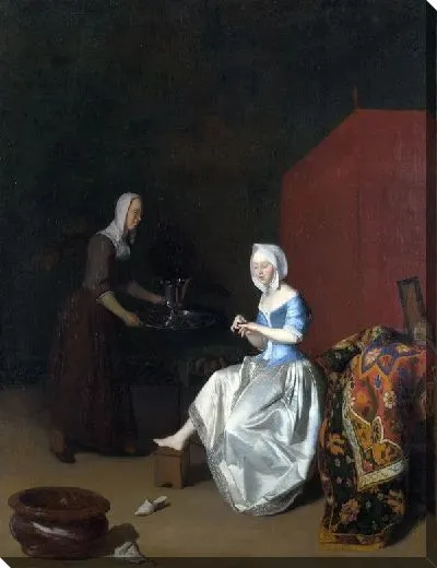 Картина Барышня подстригает ногти (A Young Lady Trimming her Fingernails)