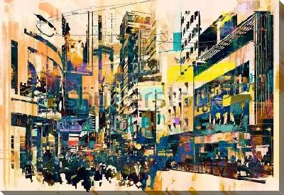 Картина маслом Жизнь и суета большого города