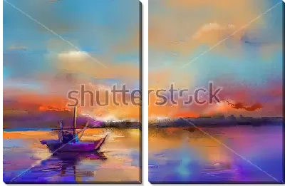 Модульная картина Рассвет на море