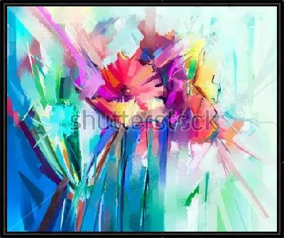 Контрастное сочетание оттенков холодных и тёплых тонов в композиции - букет цветов