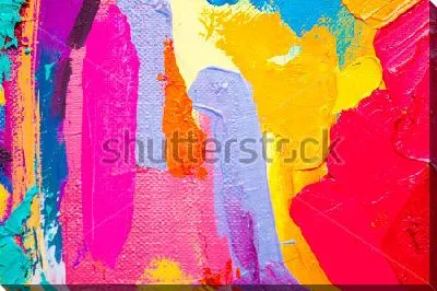 Картина маслом Яркое настроение - сочетание контрастных цветовых пятен холодной и тёплой палитры