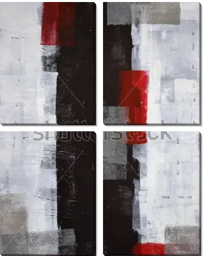 Модульная картина Контрастная композиция с яркими цветовыми пятнами в виде прямоугольников