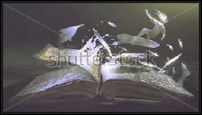 Картина Смелый-сёрфер мчится по страницам волшебной книги с золотыми буквами