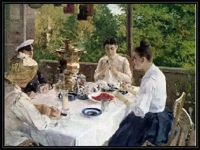 Картина За чайным столом