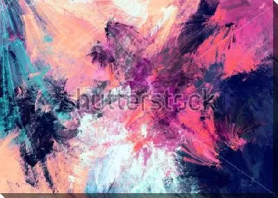 Картина маслом Колористический взрыв - композиция из ярких цветовых пятен рваными мазками