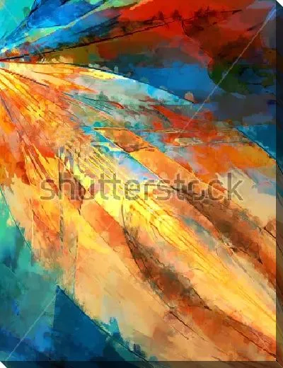 Картина маслом Яркие разноцветные расходящиеся лучи