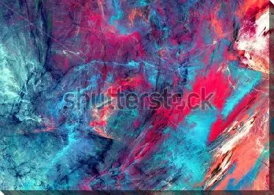 Картина маслом Стихии огня и воды - яркое динамичное сочетание оттенков синего и красного цвета