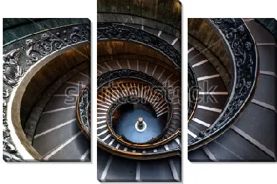 Модульная картина Красота геометрии в архитектуре - винтовая лестница   в виде спирали Фибоначчи