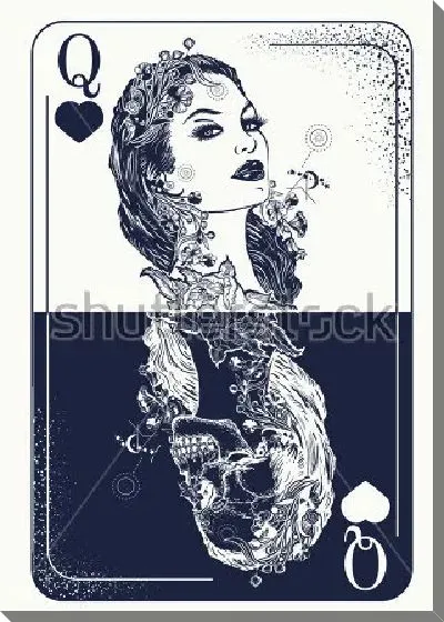 Постер Роковая дама пик - игральная карта с изображением жизни и смерти