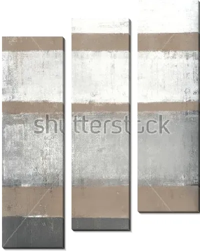 Модульная картина Композиция из полос разной ширины в спокойных нейтральных оттенках