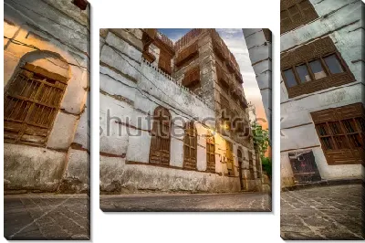 Модульная картина Дворик исторической части города в Джидде (Саудовская Аравия)