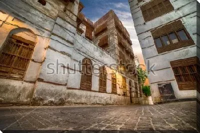 Постер Дворик исторической части города в Джидде (Саудовская Аравия)