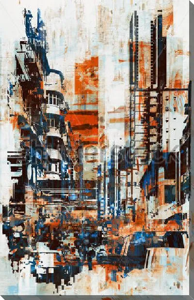 Постер Жизнь большого города - яркий городской пейзаж