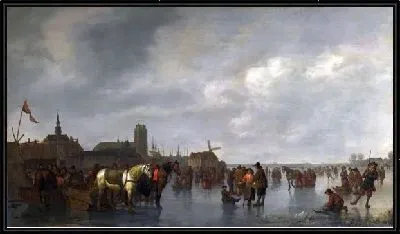 Сцена на льду вне Дордрехт