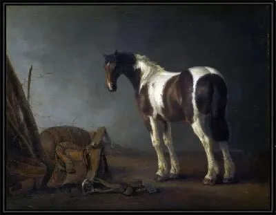 Лошадь рядом с седлом