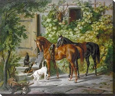 Лошади у крыльца