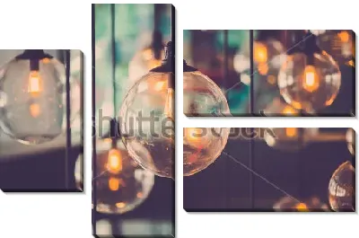 Модульная картина Красивые круглые лампы