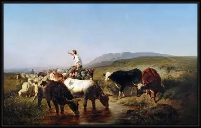 Картина Стадо с пастухом