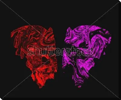 Картина маслом Композиция бабочки на чёрном фоне в оттенках красного и сиреневого цвета