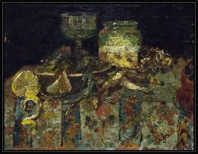 Натюрморт Устрицы, рыба