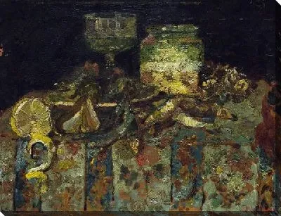 Натюрморт Устрицы, рыба